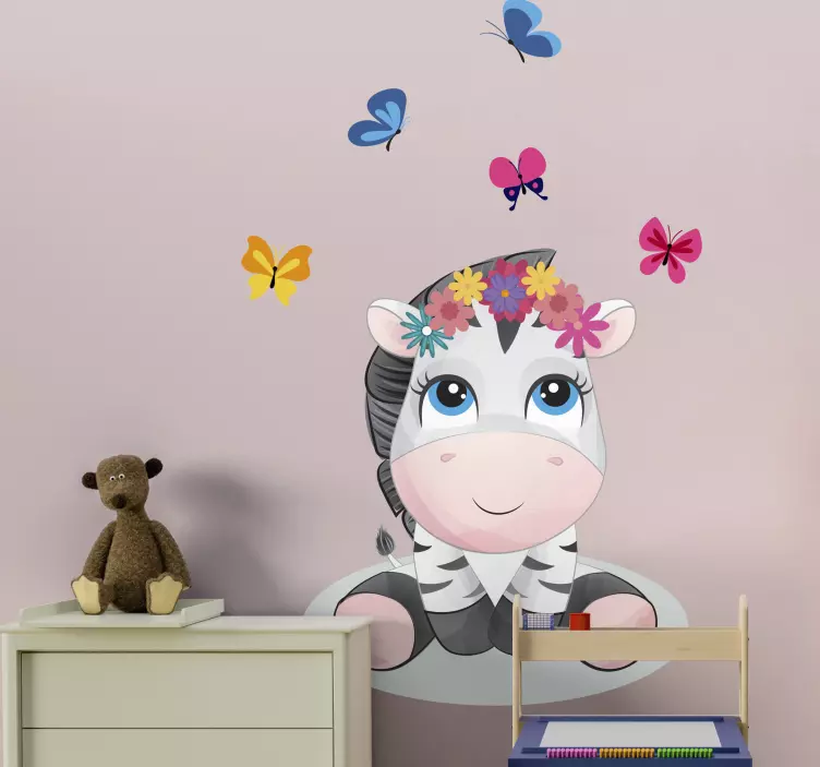 Vinilo lindo personaje de cebra - TenVinilo