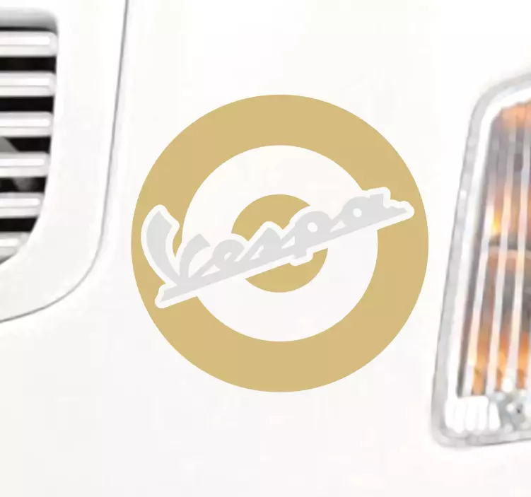 Pegatina moto logotipo dorado Vespa - TenVinilo