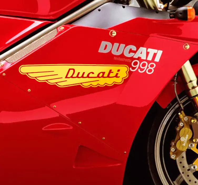 Pegatina moto logotipo Ducati antiguo - TenVinilo