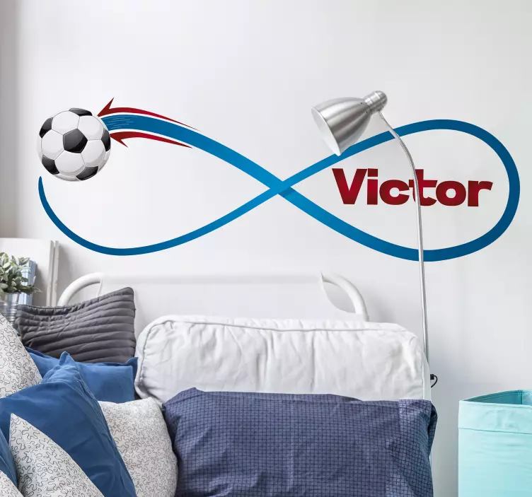 Vinilo fútbol love infinity personalizado - TenVinilo