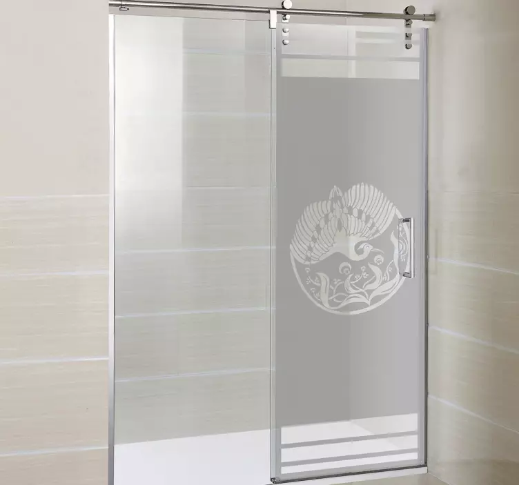 Vinilo mampara ducha pavo real - TenVinilo