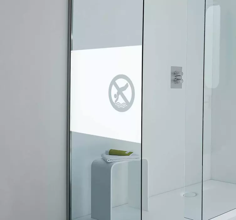 Vinilo mampara ducha señal de no nadar - TenVinilo