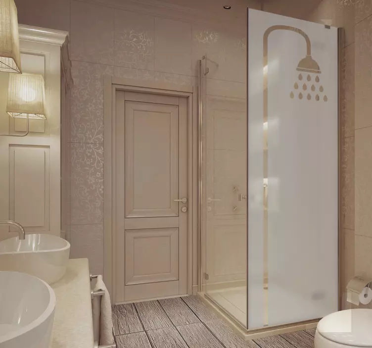 Vinilo adhesivo mampara ducha icono ducha - TenVinilo