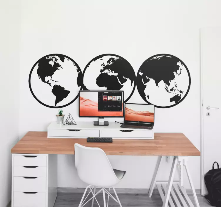Vinilo mapamundi vistas del mundo - TenVinilo
