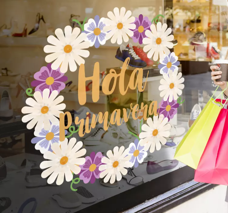 Vinilo escaparate flor margarita primavera - TenVinilo