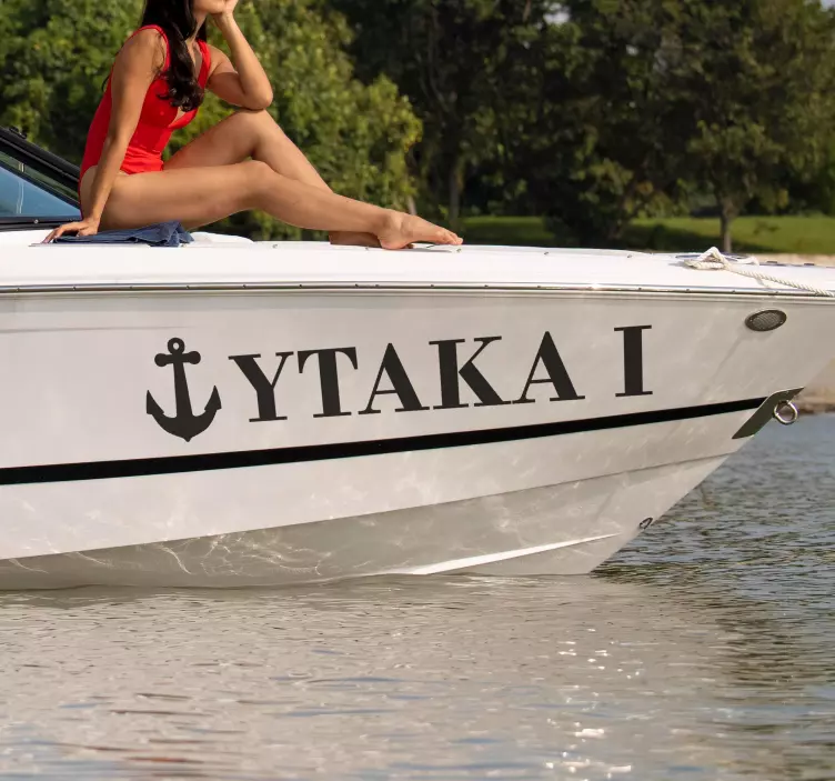 Vinilo marinero Ancla Personalizable Barco - TenVinilo