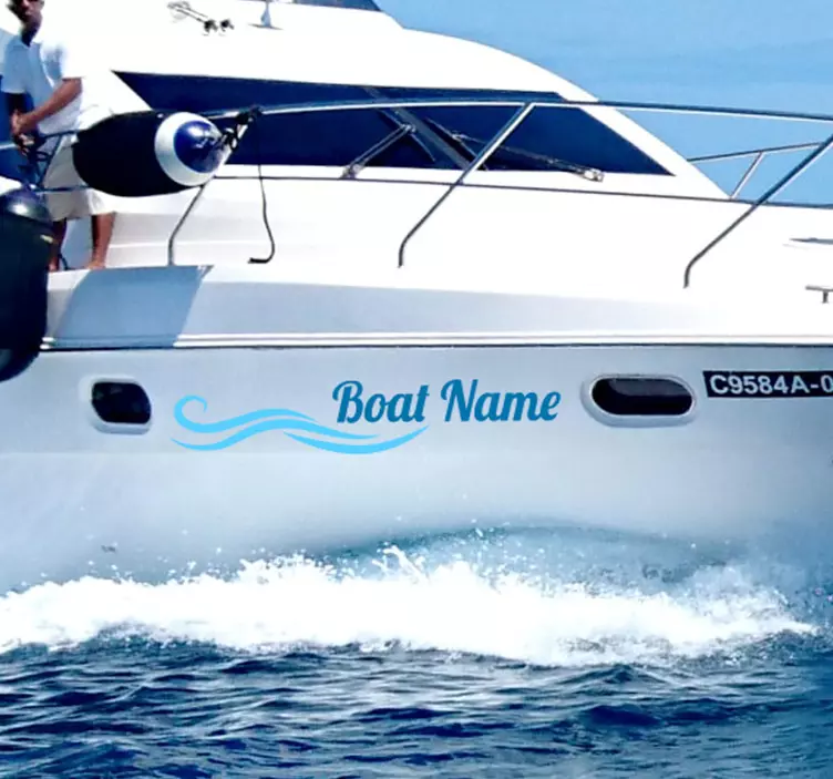 Vinilo marinero nombre de barco personalizado - TenVinilo