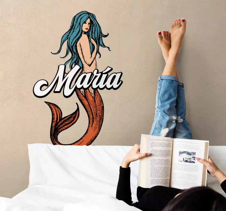 Vinilo marinero sirena personalizada - TenVinilo