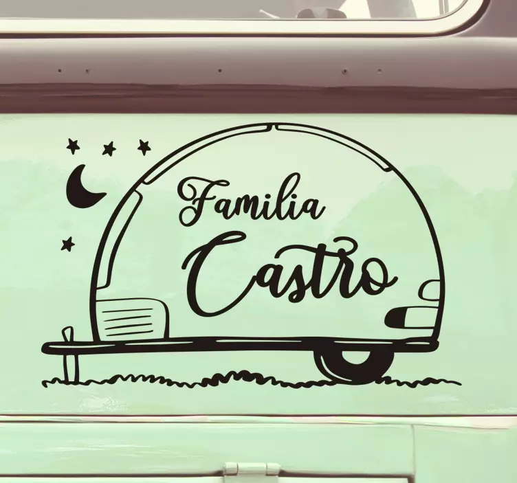 Vinilo autocaravana familia personalizado - TenVinilo