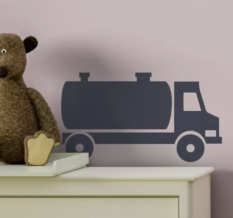 Vinilo motor silueta de camión clásica - TenVinilo