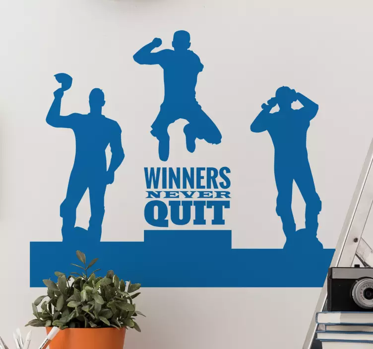 Vinilo motos winners never quit - TenVinilo