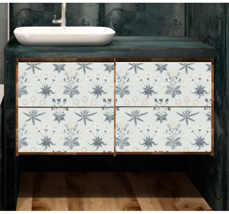 Vinilo para mueble delicadas flores azules - TenVinilo