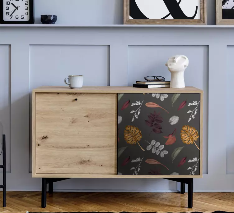 Vinilo para mueble Diseño moderno de hojas brillantes - TenVinilo