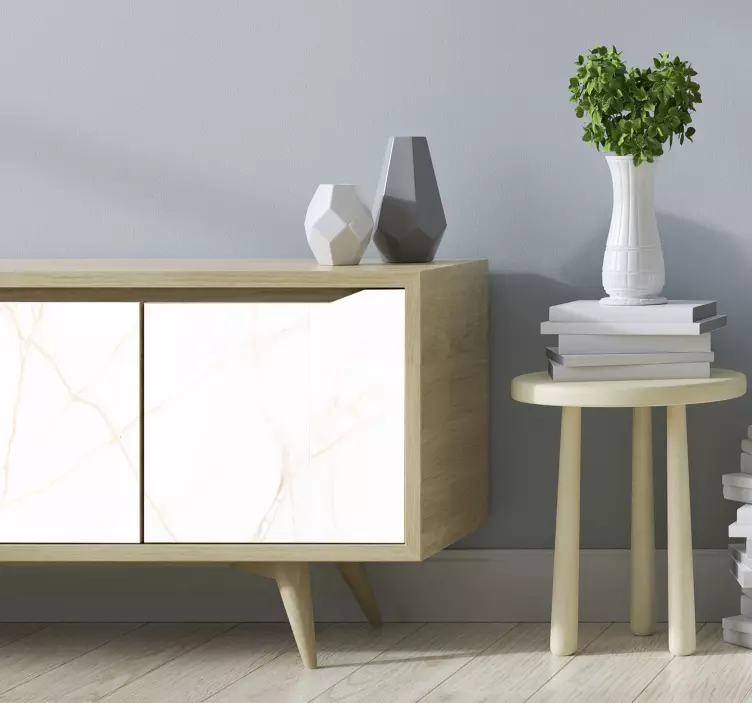 Vinilo para muebles mármol elegante blanco - TenVinilo
