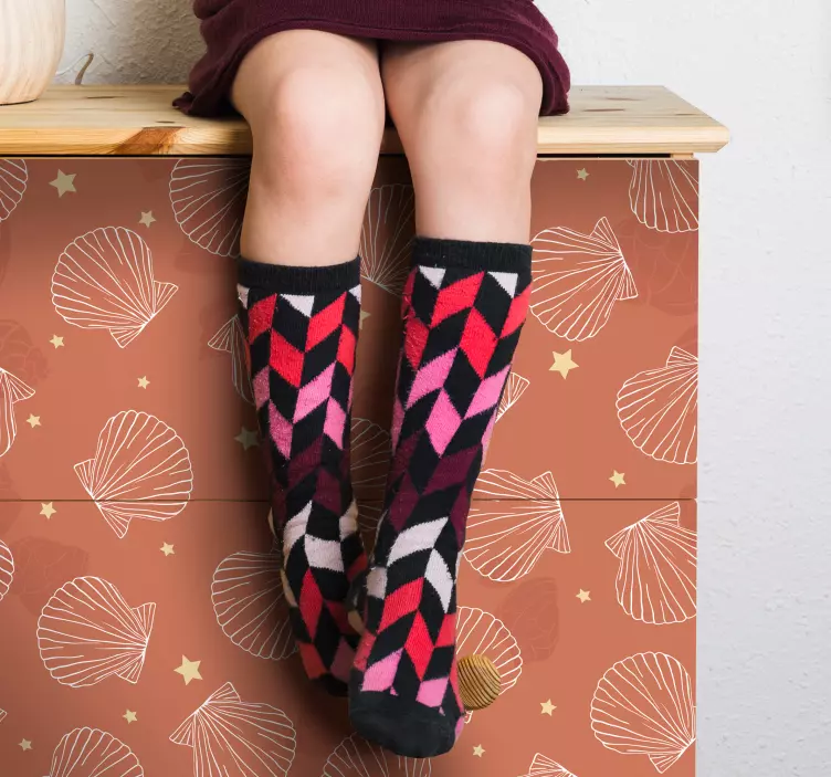 Vinilo para mueble conchas y estrellas - TenVinilo