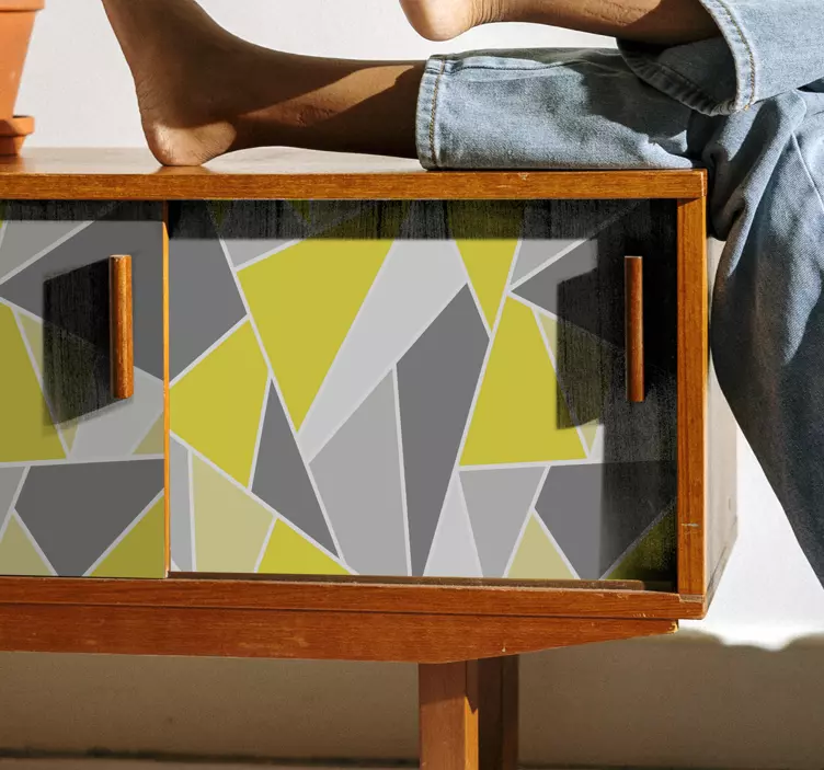 Vinilo para mueble Pantone gris e iluminador - TenVinilo