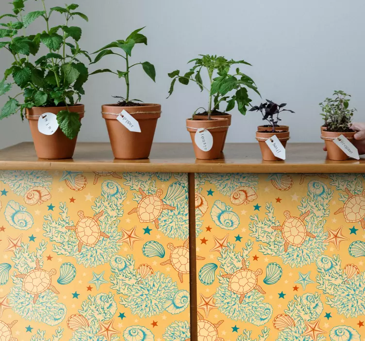 Vinilo para mueble Vida submarina color suave - TenVinilo