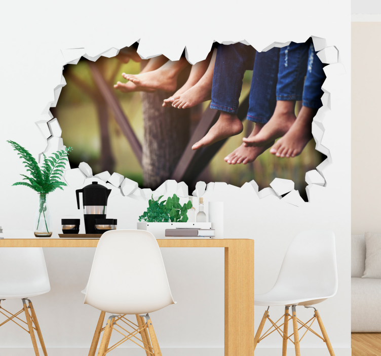 Vinilo pared salón 3D foto personalizada - TenVinilo