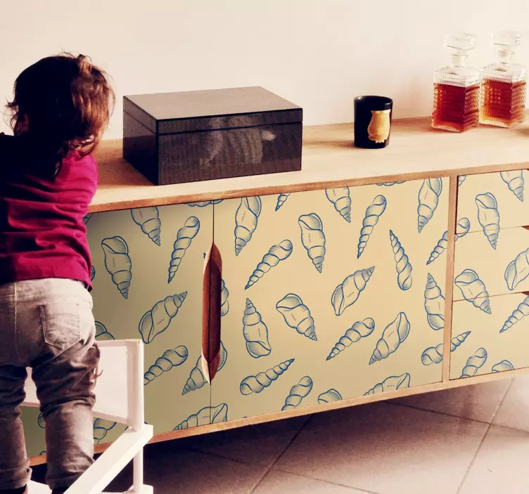 Vinilo naturaleza composición de motivos de conchas - TenVinilo