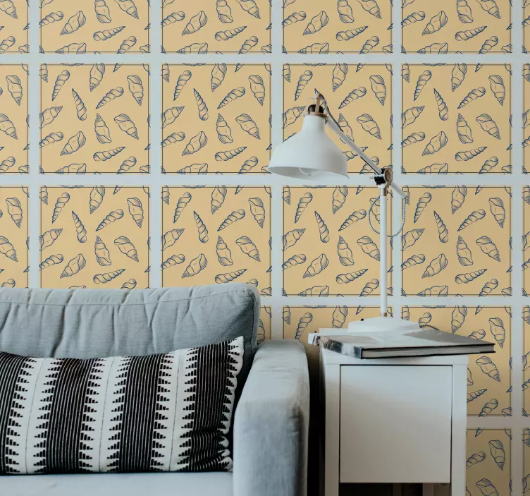 Vinilo naturaleza diseño de patrón de concha marina - TenVinilo