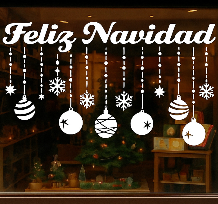 Vinilo navideño bolas navideñas monocolor - TenVinilo