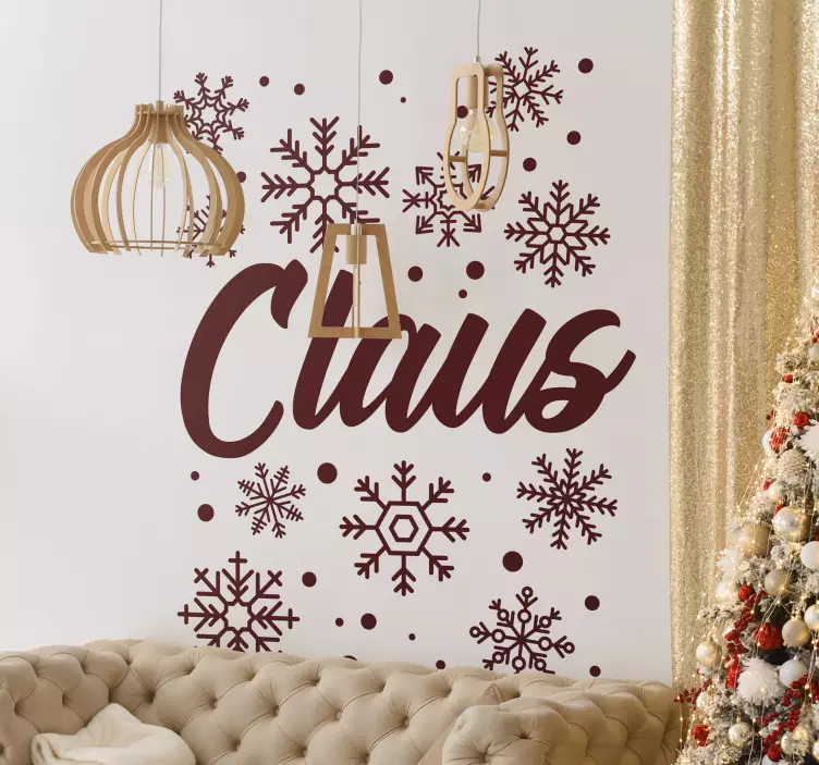 Vinilo navideño diseño festivo de invierno - TenVinilo