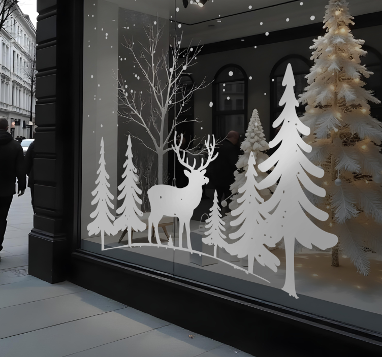 Vinilo navidad escaparate escena de invierno - TenVinilo