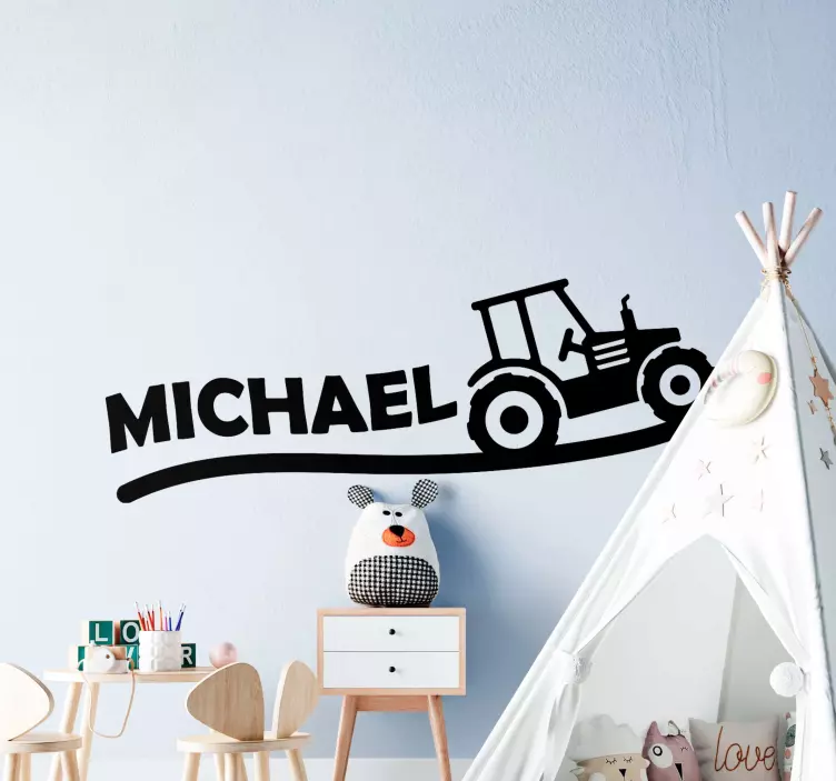 Vinilo nombre personalizado del tractor - TenVinilo