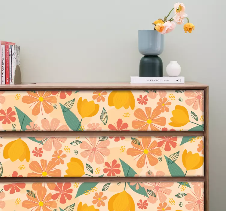 Vinilo ornamental acabado texturizado botánico - TenVinilo