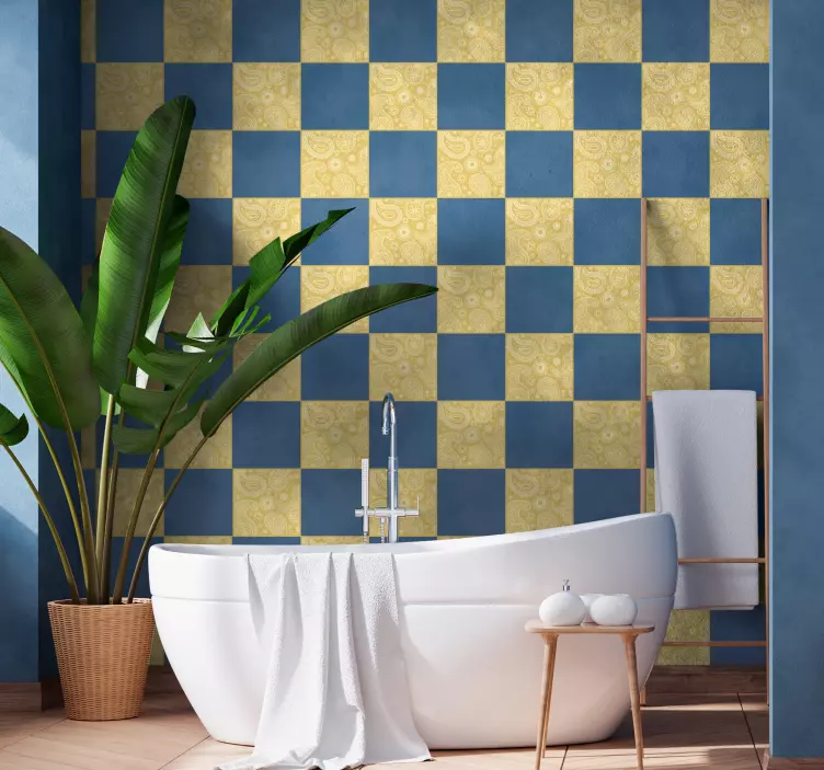 Vinilo ornamental elegantes patrones de cachemira - TenVinilo