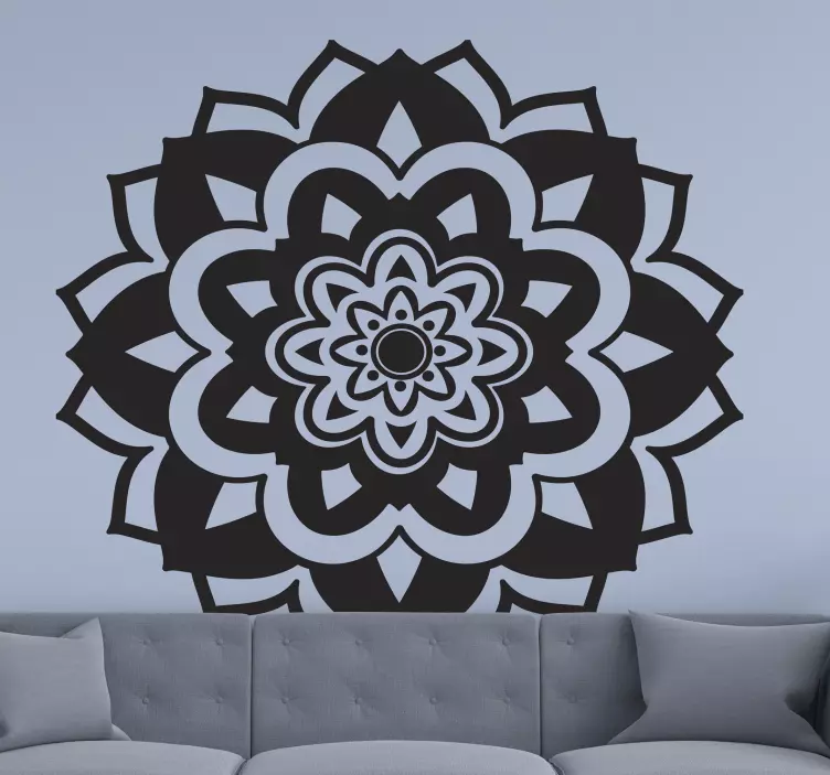 Vinilo ornamental mandala floral llamativo - TenVinilo