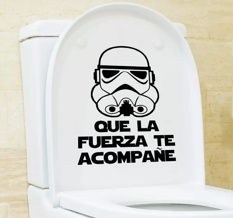 Vinilo para baño frase que la fuerza esté contigo - TenVinilo