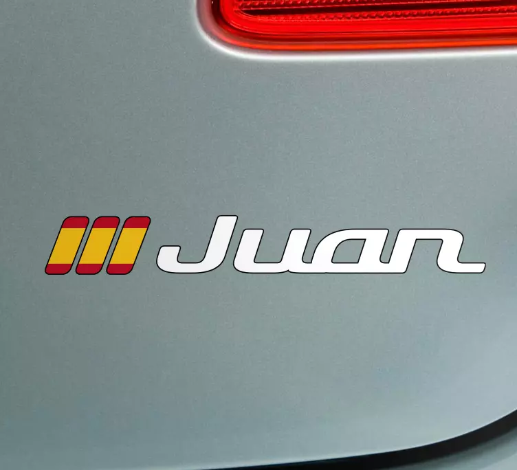 Pegatina coche bandera española con nombre - TenVinilo