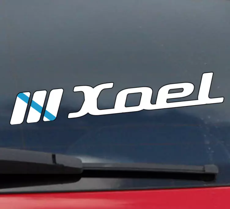 Pegatina para coche Bandera gallega y nombre personalizado - TenVinilo