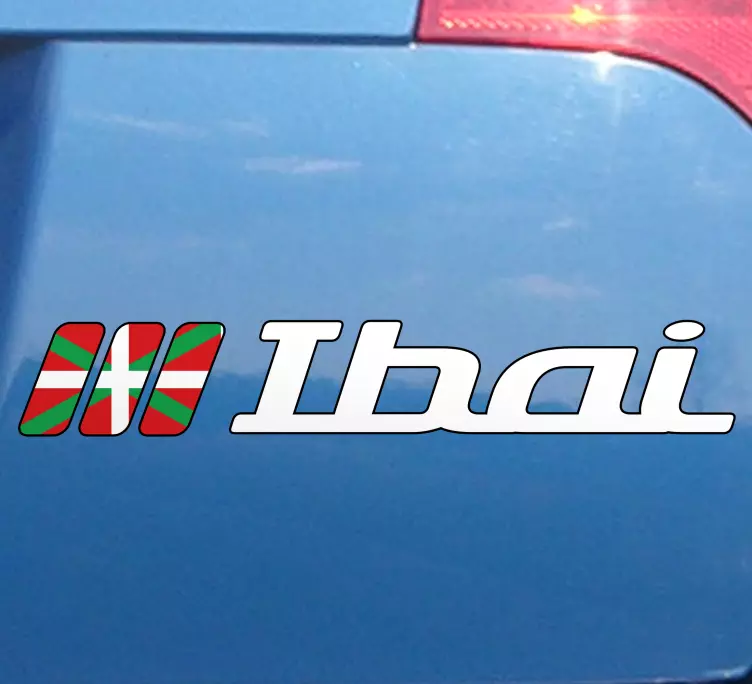 Pegatina coche con bandera vasca con nombre - TenVinilo