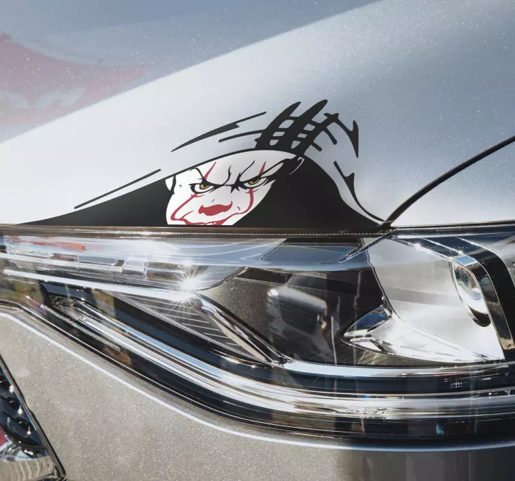 Pegatina coche 3D payaso mirón - TenVinilo