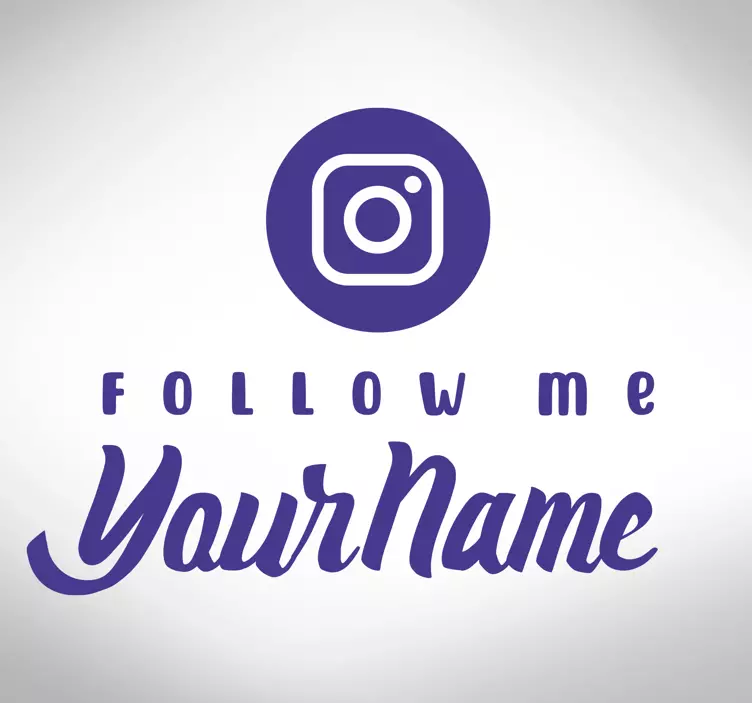 Pegatina para coche Síguenos nombre personalizado de instagram pa - TenVinilo