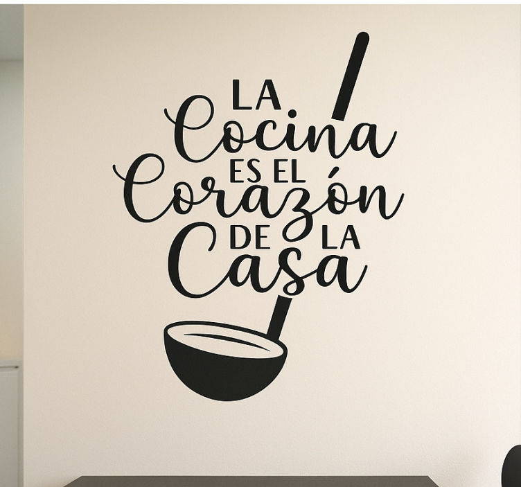 Vinilo para cocina alma hogar con cuchara - TenVinilo