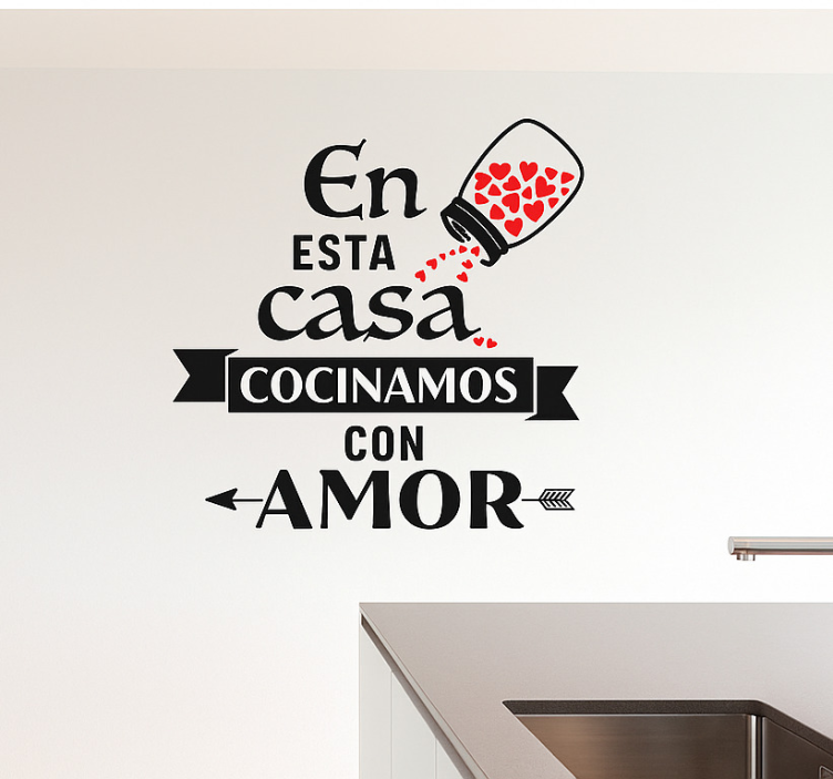 Vinilo para cocina cocinamos con amor - TenVinilo