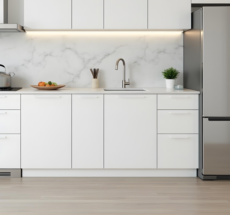 Vinilo para cocina diseño blanco liso - TenVinilo