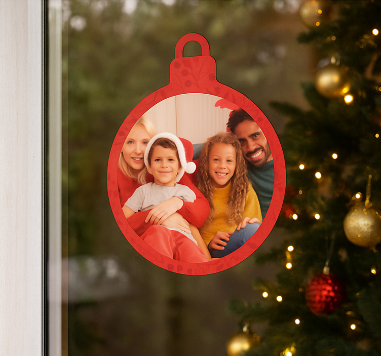 Vinilo para cristal ventana bola de navidad personalizada - TenVinilo