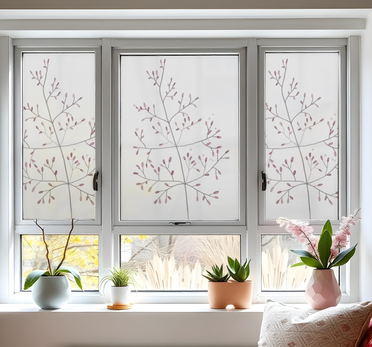 Vinilo para cristal ventana pequeñas ramas - TenVinilo