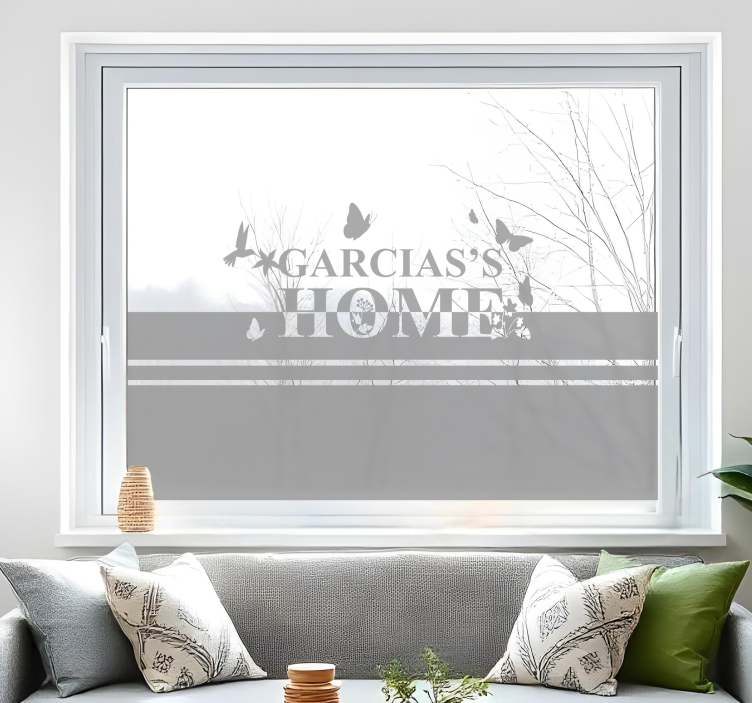 Vinilo para cristal ventana texto con plantas - TenVinilo