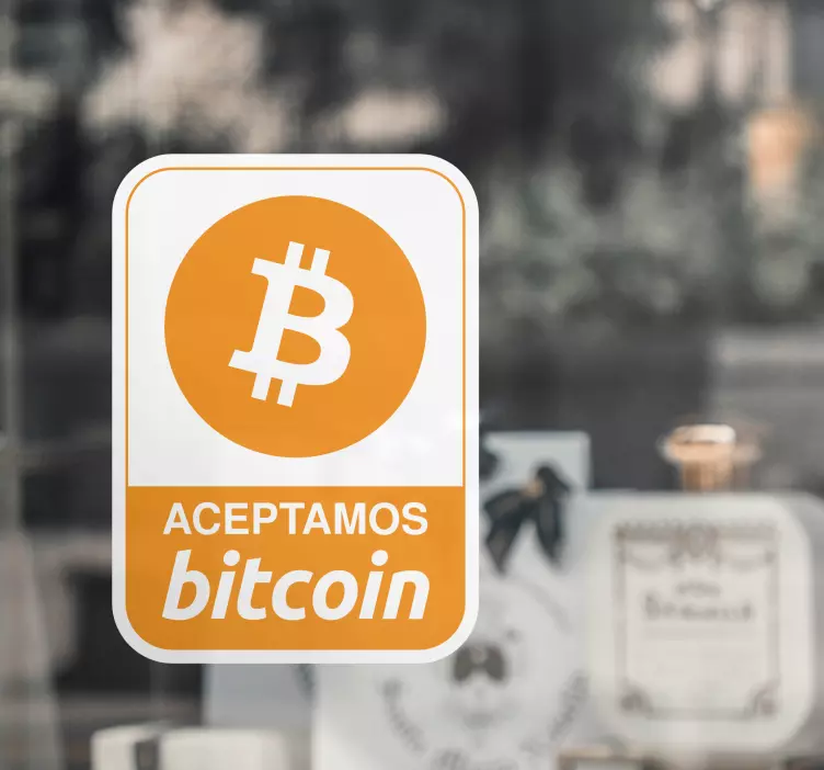 Vinilo para cristales aceptamos Bitcoins - TenVinilo