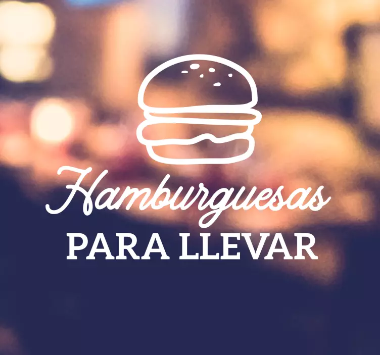Vinilo para cristales hamburguesa para llevar - TenVinilo
