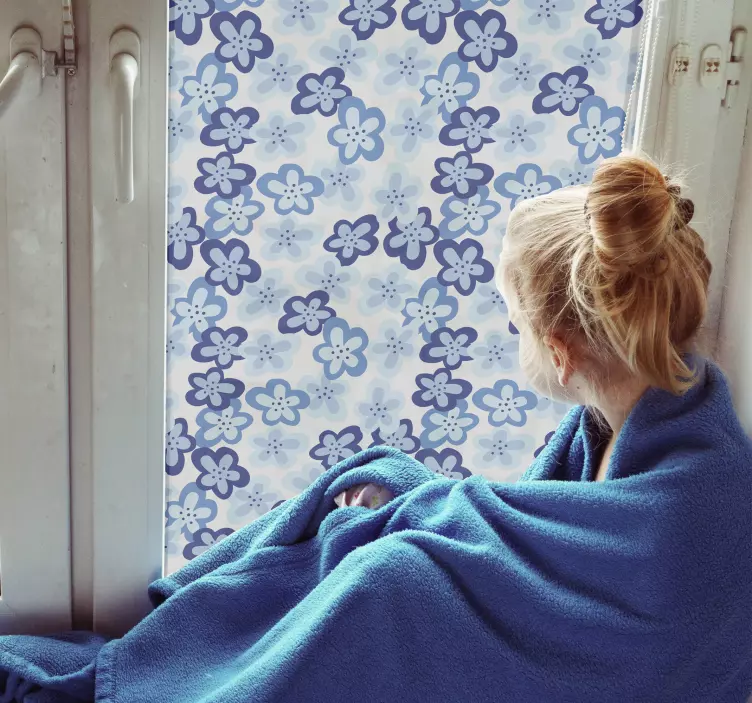 Vinilo para cristales Patrón de flores nórdicas - TenVinilo