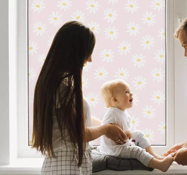 Vinilo para cristales patrón de margaritas - TenVinilo