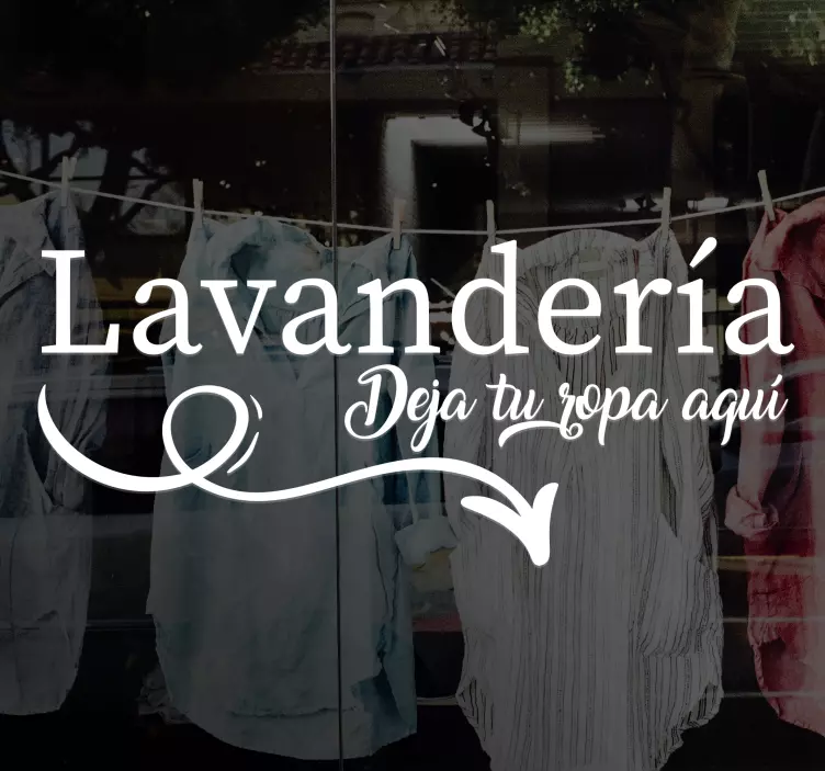 Vinilo escaparate Deja tu ropa aquí - TenVinilo