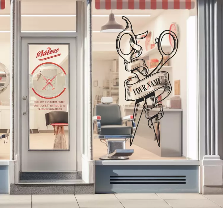 Vinilo logotipo de barbería personalizada - TenVinilo