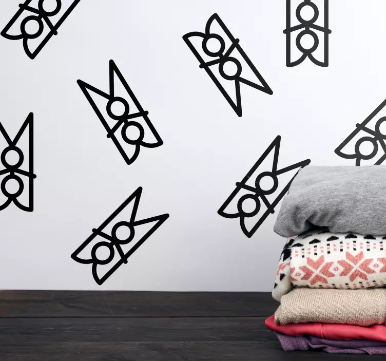 Vinilo escaparate Pinzas de lavandería - TenVinilo